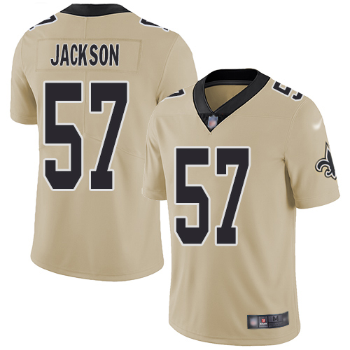 Men New Orleans Saints Limited Gold Rickey Jackson Jersey NFL Football #57 Inverted Legend Jersey